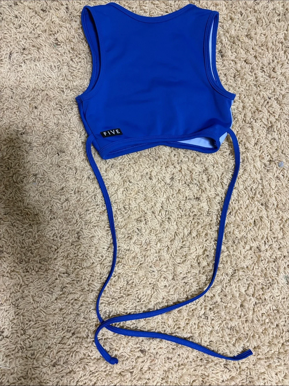 FIVE Kids' Royal Blue Cropped Tank Top with Tie